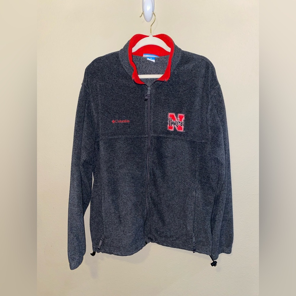Columbia Fleece Zip Up, Nebraska Cornhuskers